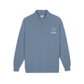 Quarter-Zip Sweatshirt — White Pomelia Logo