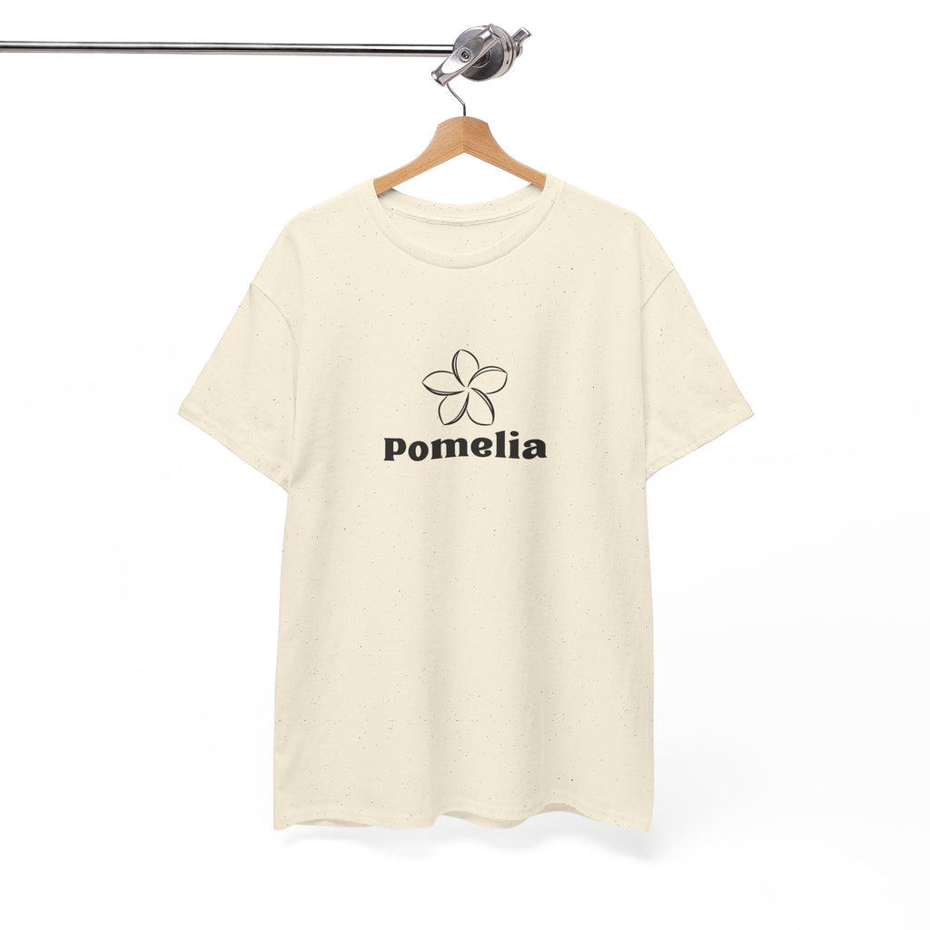 Pomelia Floral Logo Tee — Minimalist Flower Graphic T-Shirt