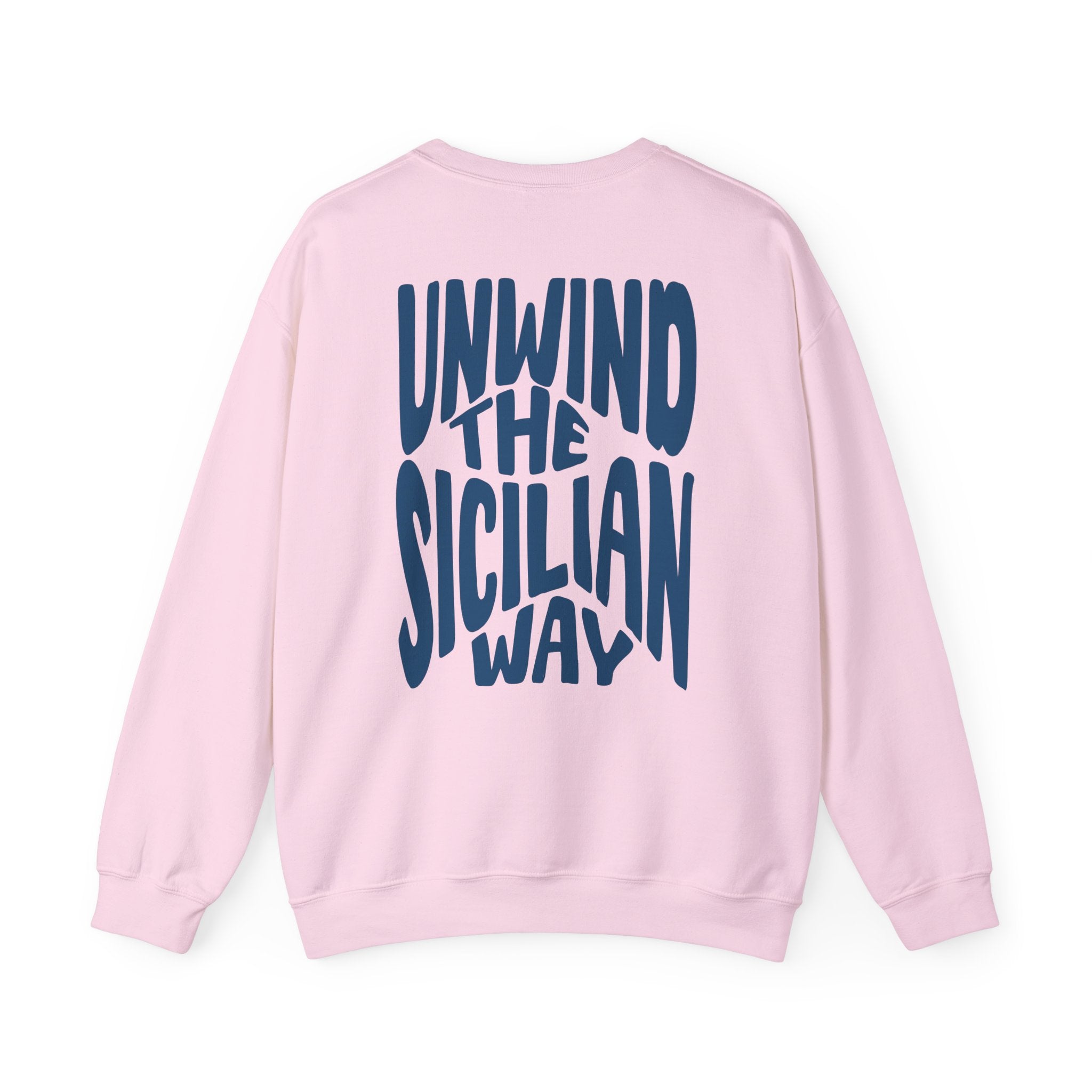 Crewneck Sweatshirt — "Unwind the Sicilian Way" Pomelia Graphic
