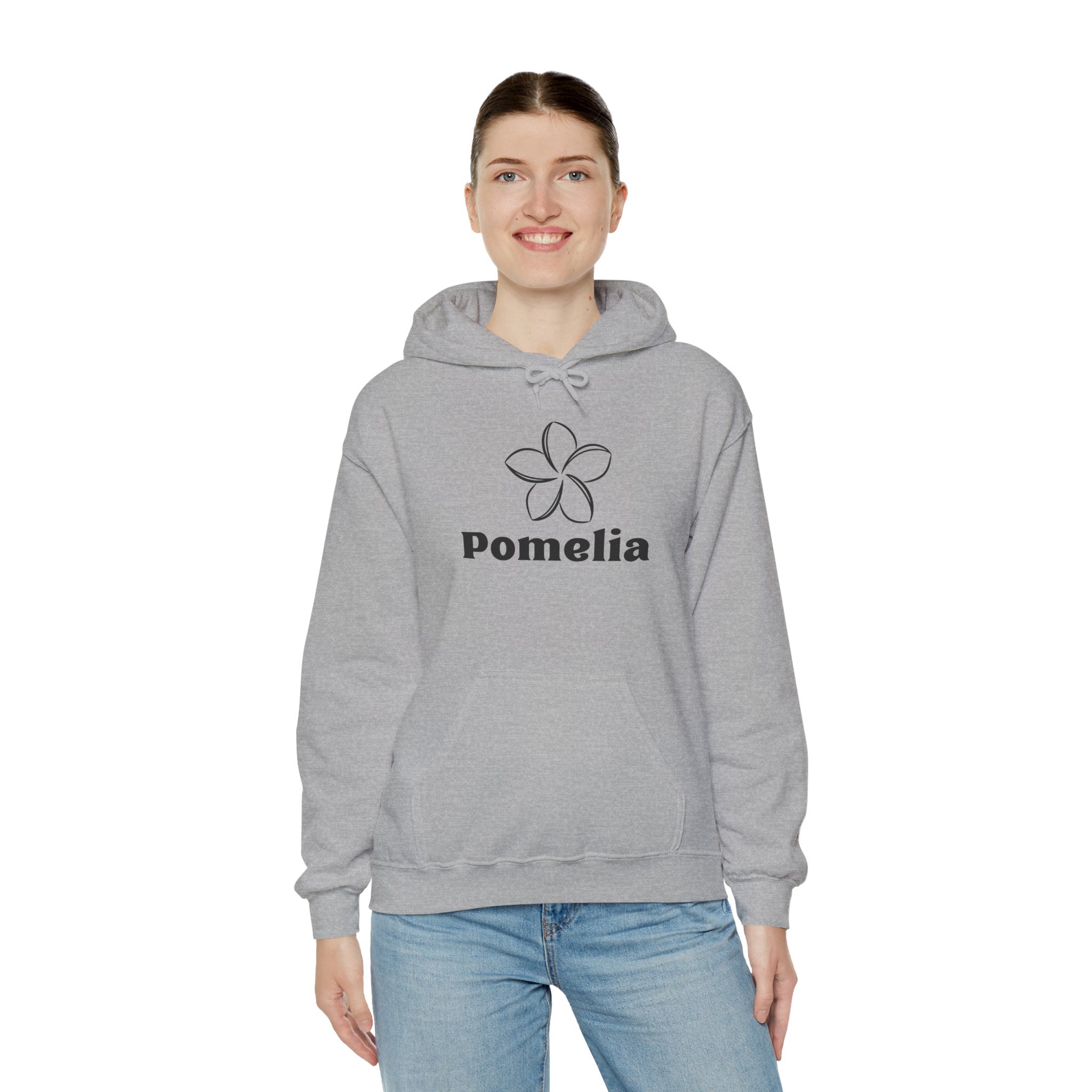 Pomelia Floral Hoodie — Minimal Flower Logo Sweatshirt