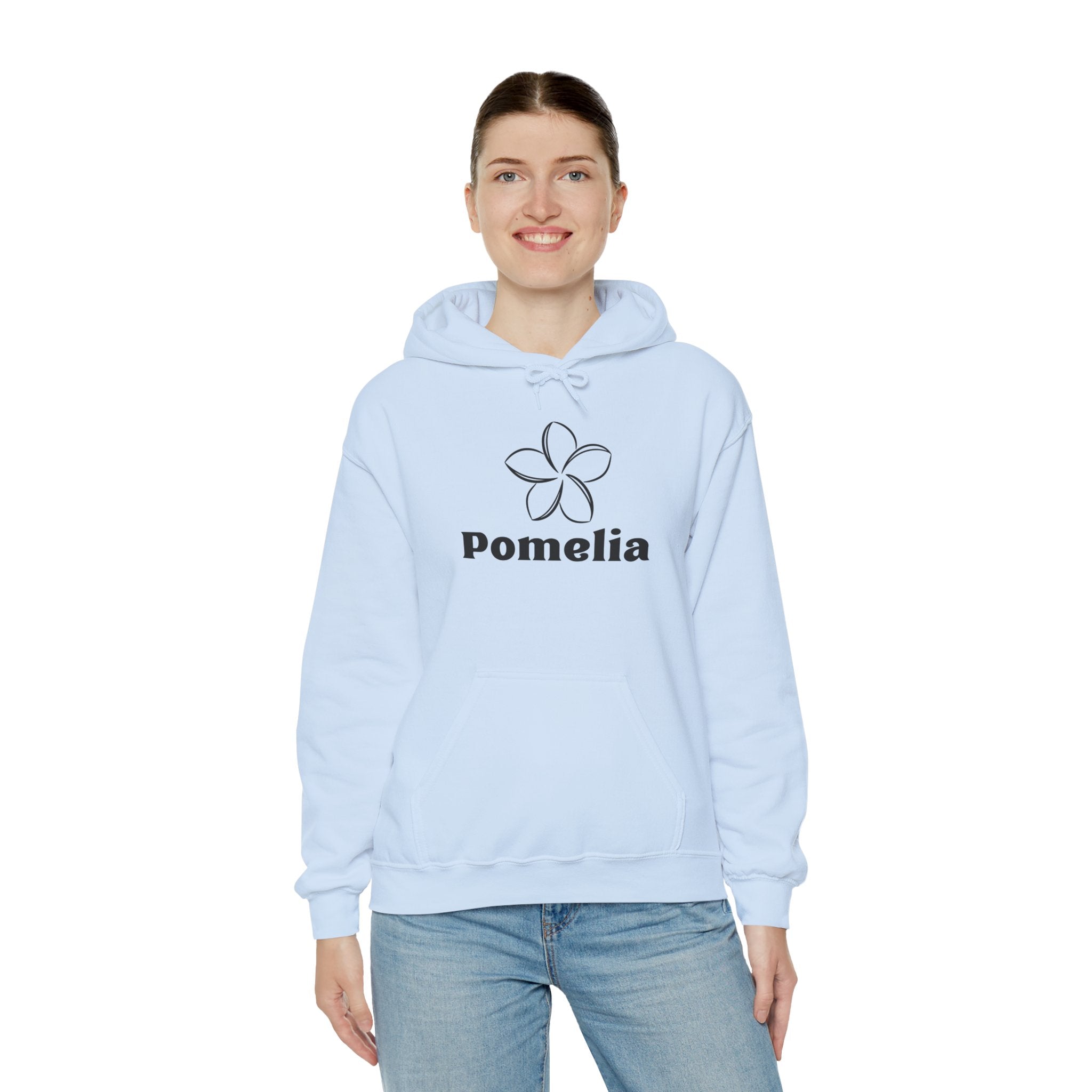 Pomelia Floral Hoodie — Minimal Flower Logo Sweatshirt