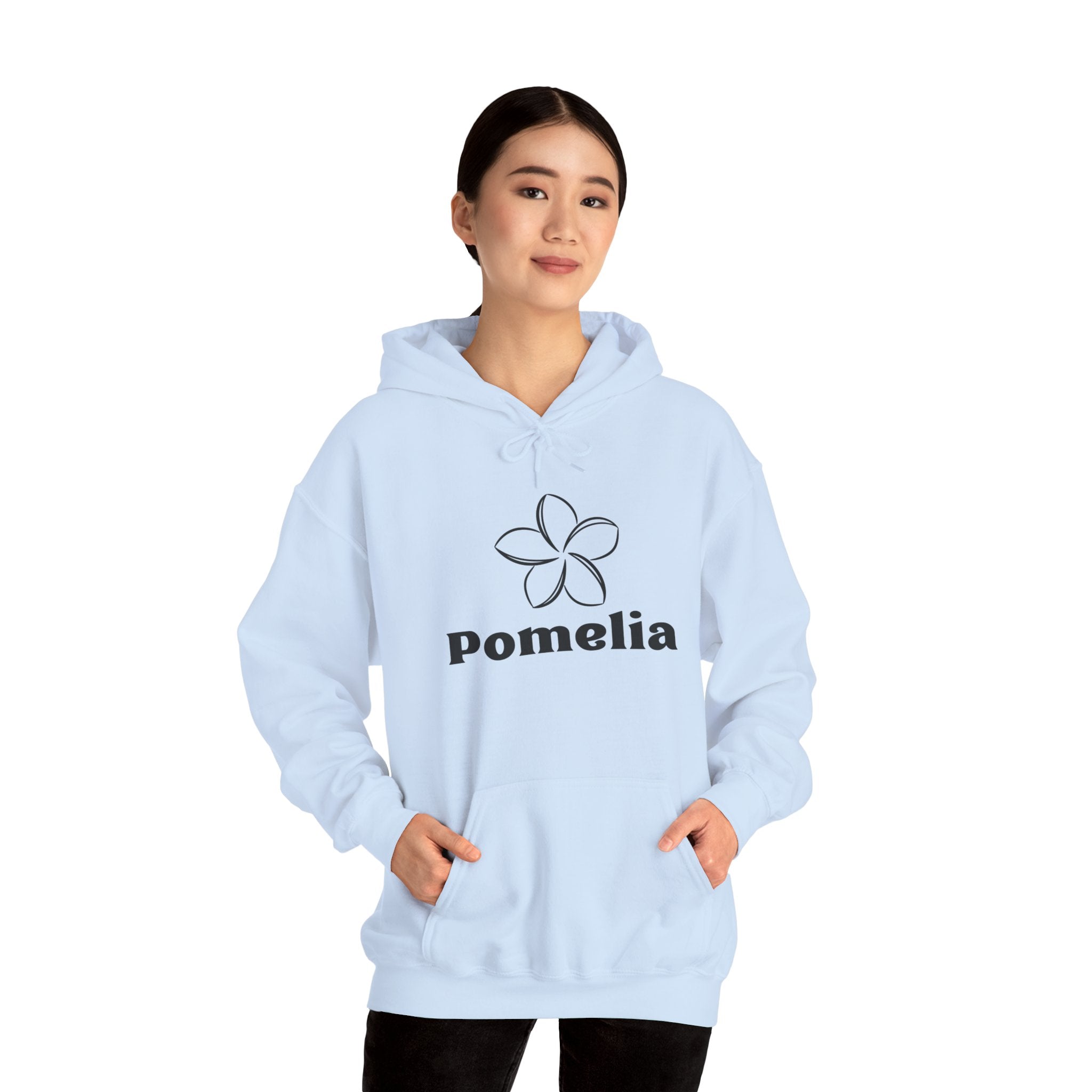 Pomelia Floral Hoodie — Minimal Flower Logo Sweatshirt