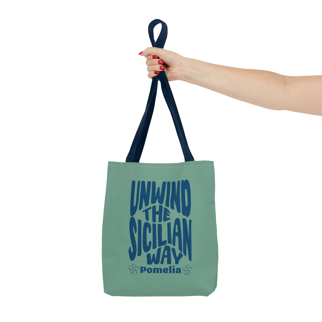 Unwind the Sicilian Way Tote Bag — Beachy Travel Tote with 'Unwind the Sicilian Way' Design