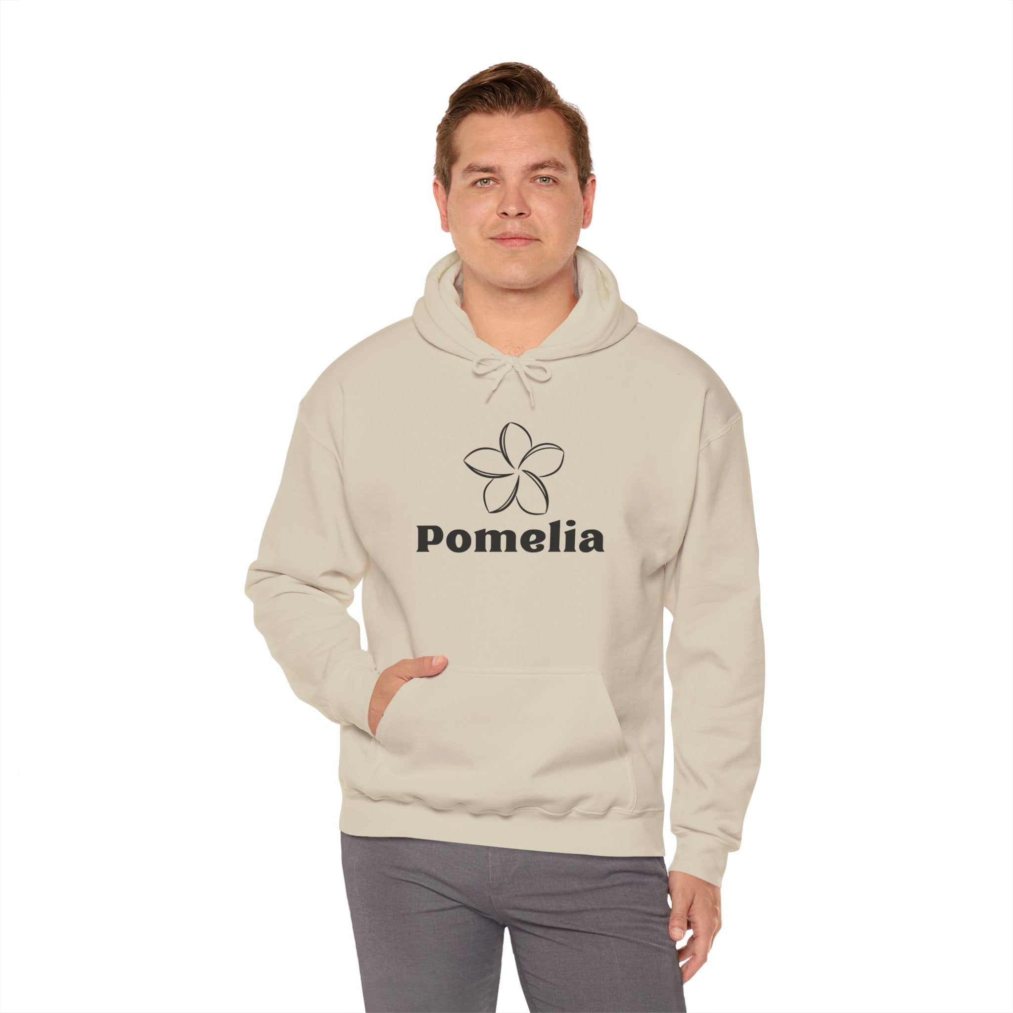 Pomelia Floral Hoodie — Minimal Flower Logo Sweatshirt