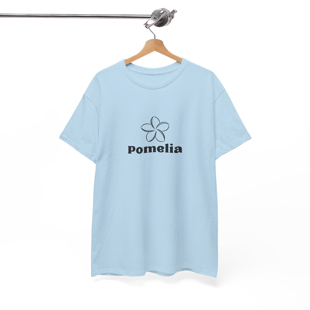 Pomelia Floral Logo Tee — Minimalist Flower Graphic T-Shirt