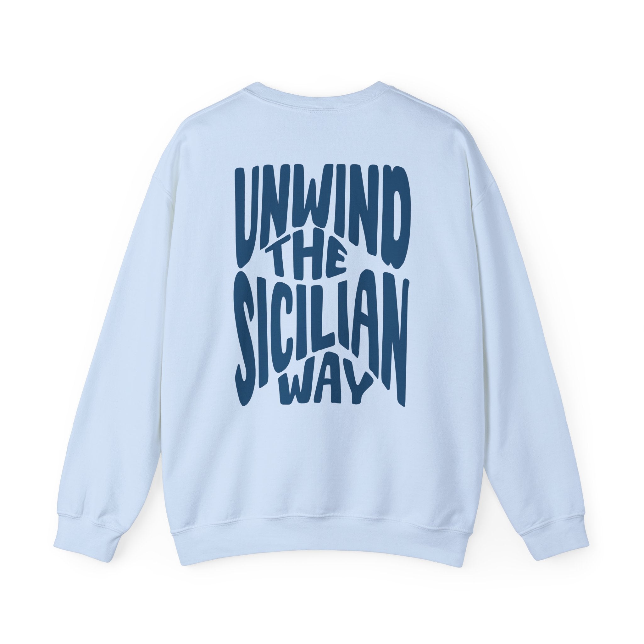 Crewneck Sweatshirt — "Unwind the Sicilian Way" Pomelia Graphic