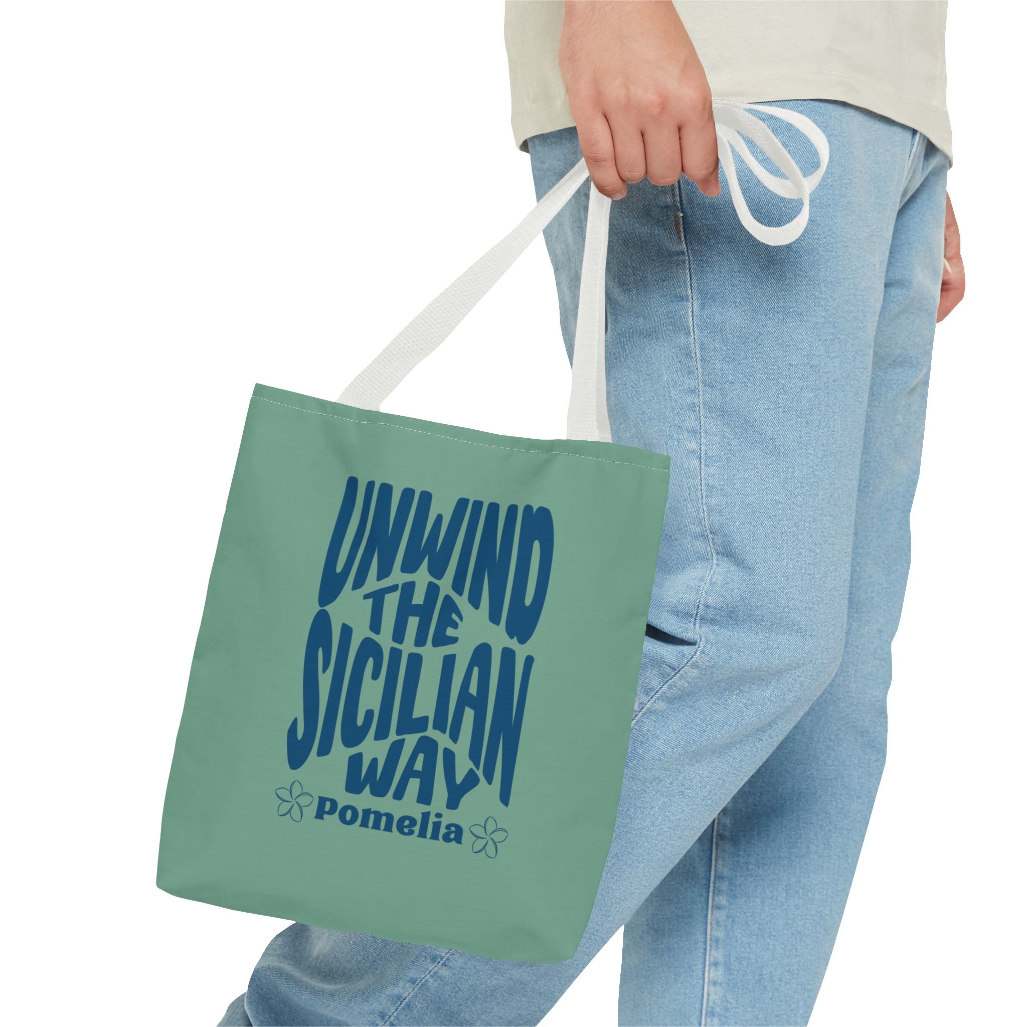 Unwind the Sicilian Way Tote Bag — Beachy Travel Tote with 'Unwind the Sicilian Way' Design