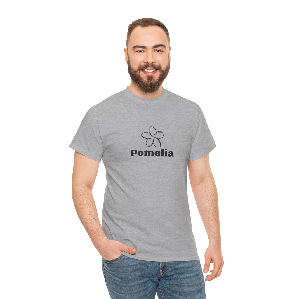 Pomelia Floral Logo Tee — Minimalist Flower Graphic T-Shirt