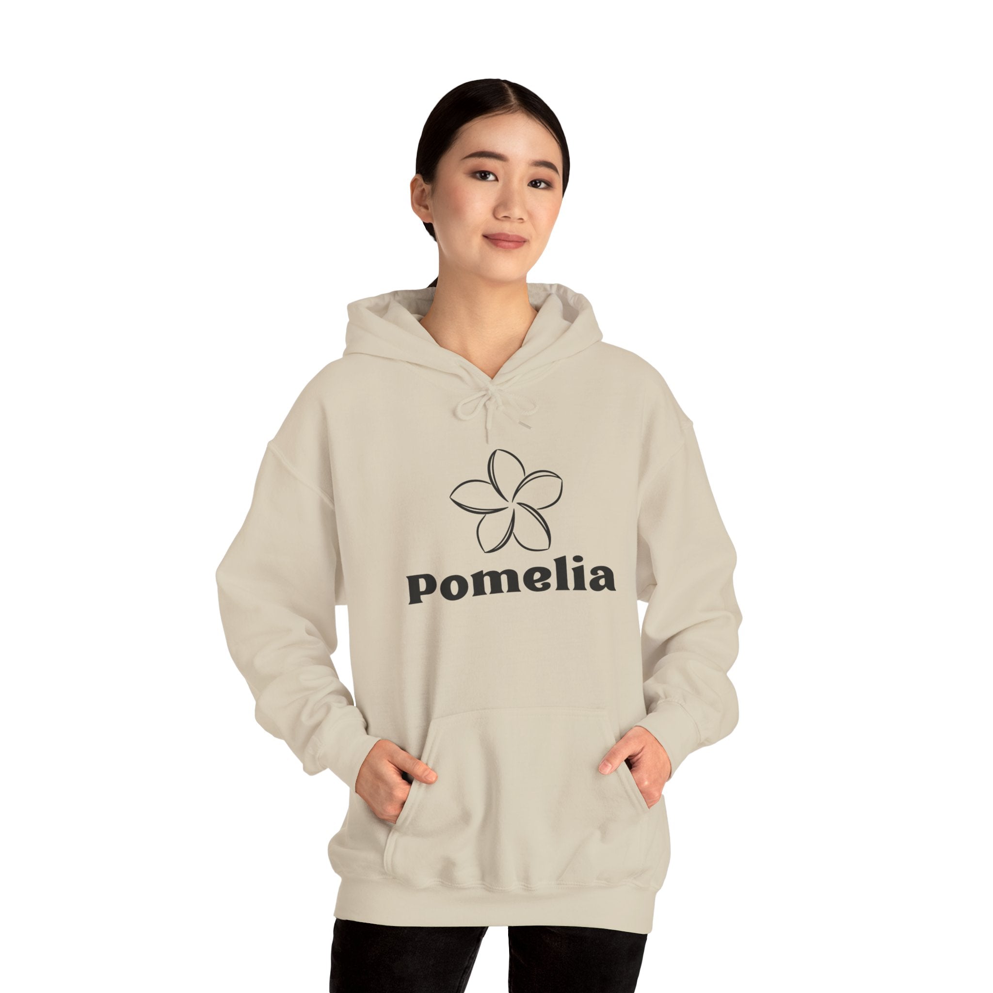 Pomelia Floral Hoodie — Minimal Flower Logo Sweatshirt
