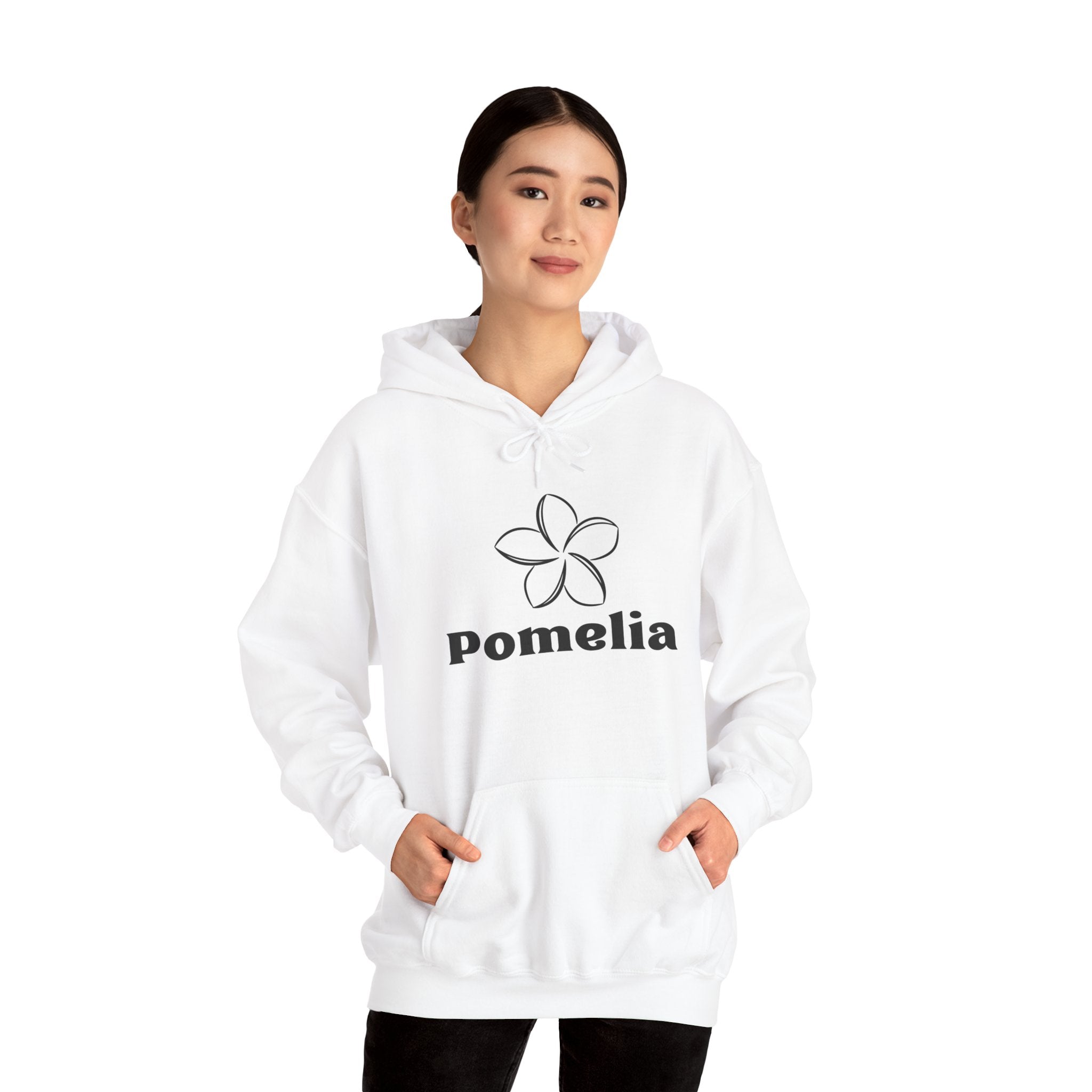 Pomelia Floral Hoodie — Minimal Flower Logo Sweatshirt