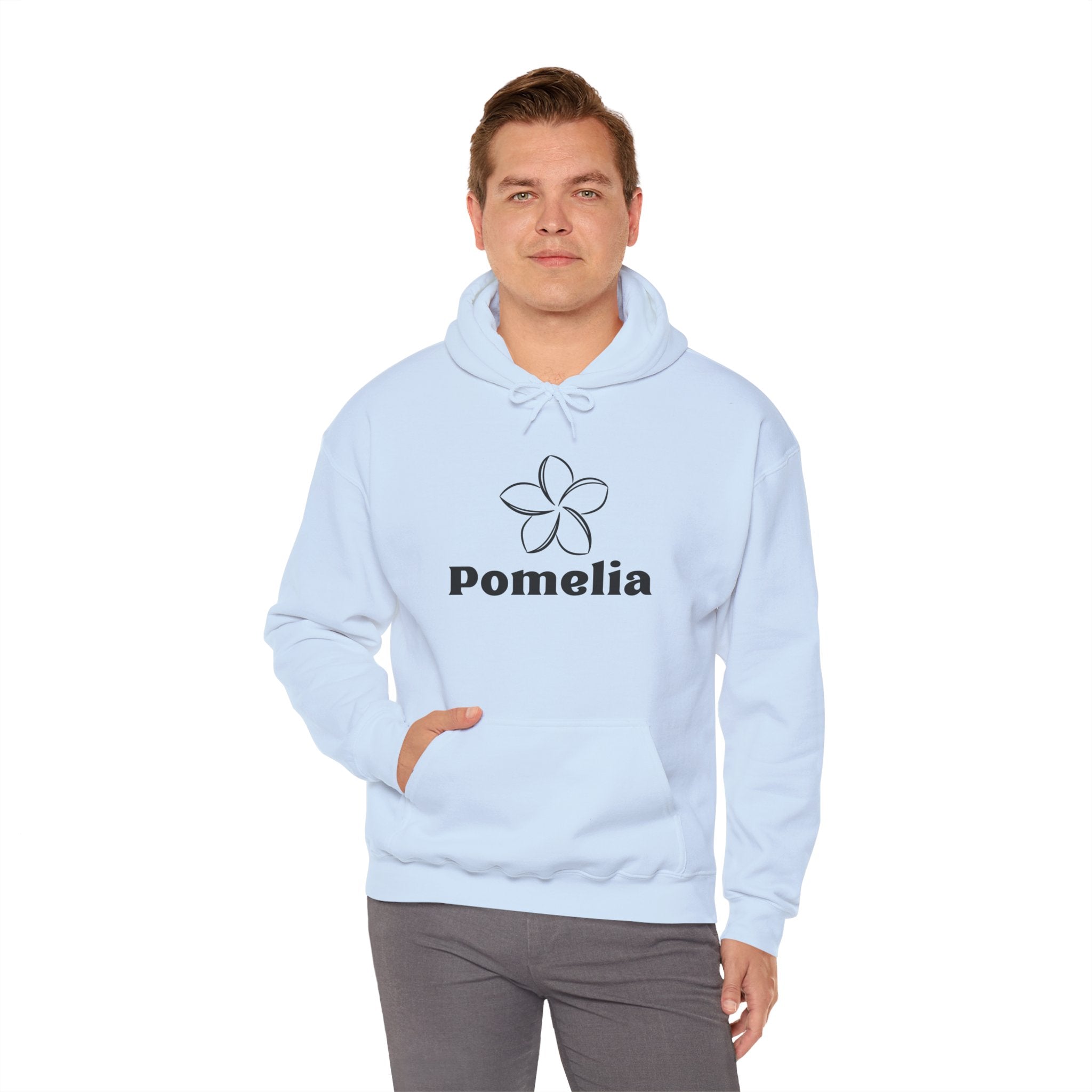 Pomelia Floral Hoodie — Minimal Flower Logo Sweatshirt