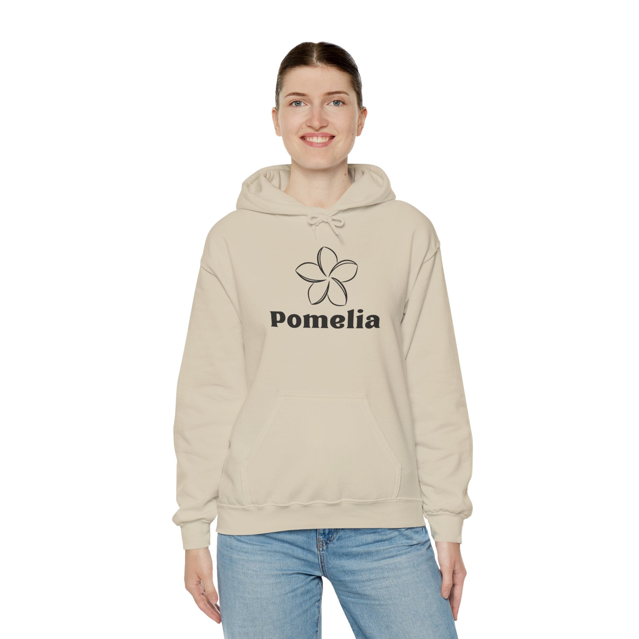 Pomelia Floral Hoodie — Minimal Flower Logo Sweatshirt