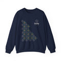 Pomelia Navy Crewneck Sweatshirt — Floral Geometric Pattern