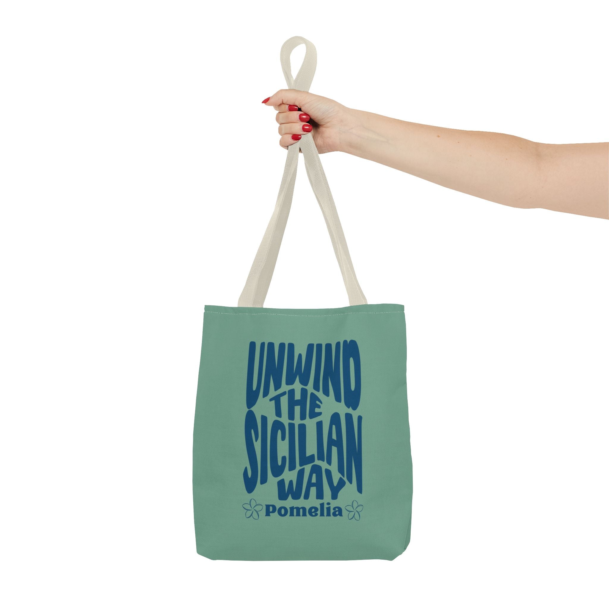 Unwind the Sicilian Way Tote Bag — Beachy Travel Tote with 'Unwind the Sicilian Way' Design