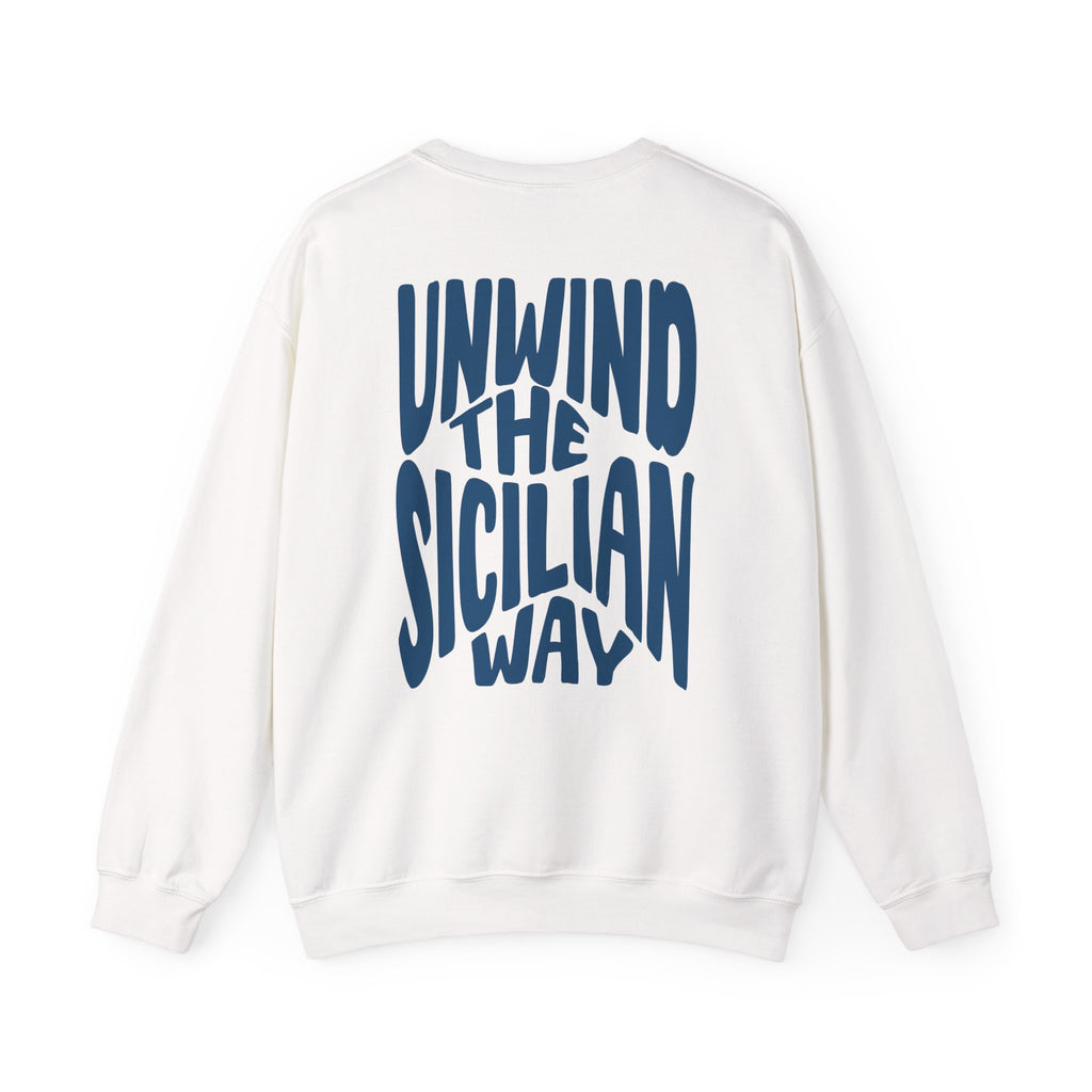 Crewneck Sweatshirt — "Unwind the Sicilian Way" Pomelia Graphic
