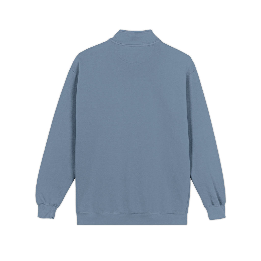 Quarter-Zip Sweatshirt — White Pomelia Logo