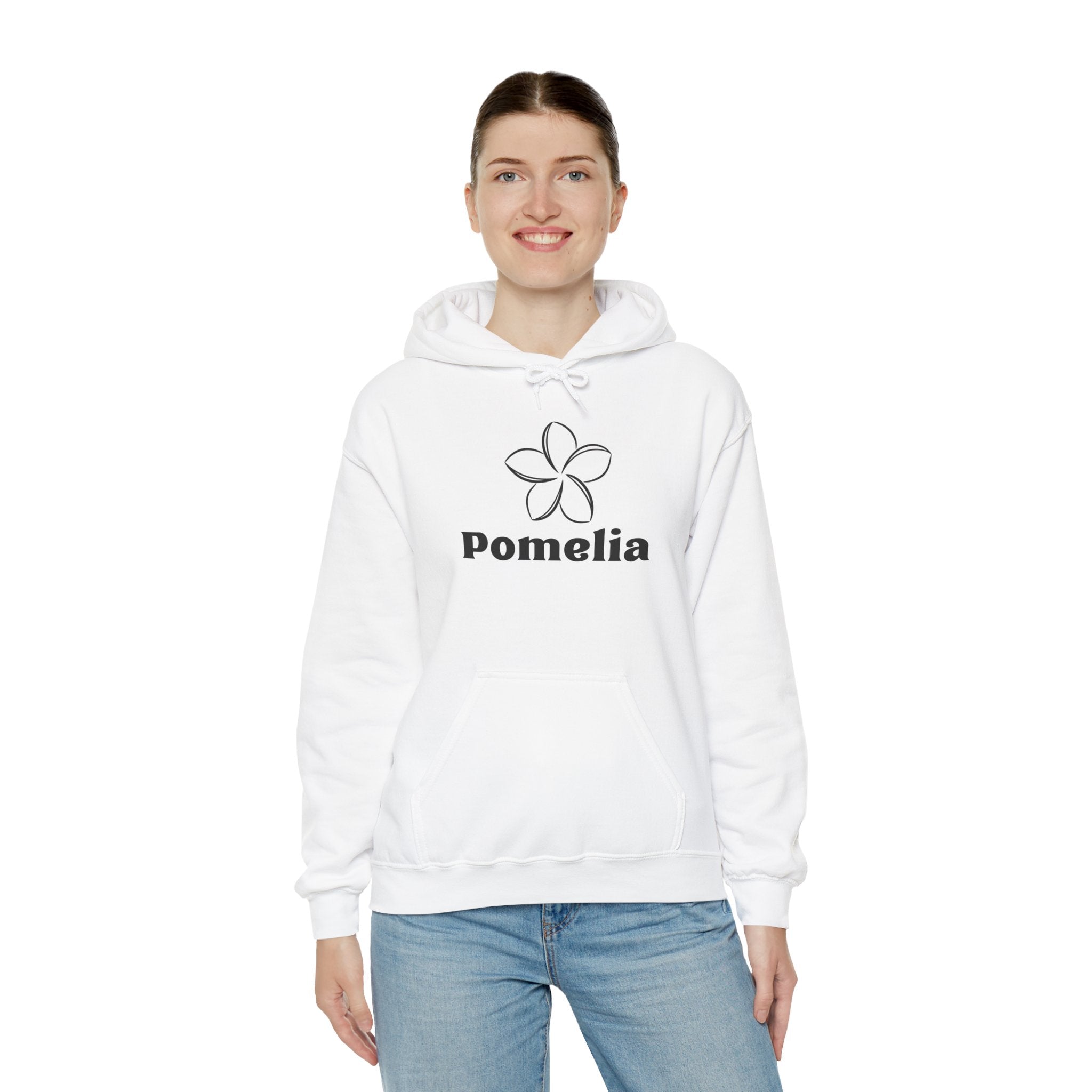 Pomelia Floral Hoodie — Minimal Flower Logo Sweatshirt