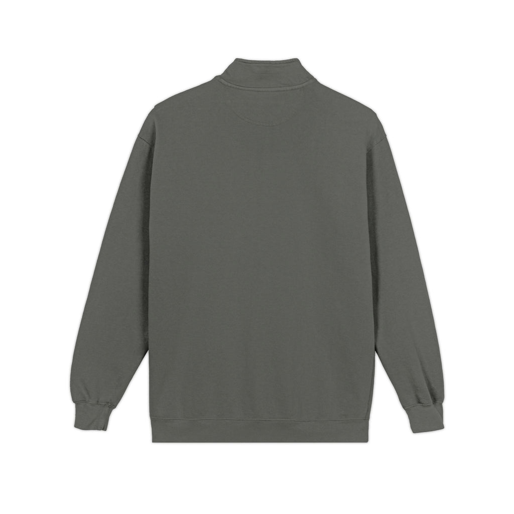 Quarter-Zip Sweatshirt — White Pomelia Logo