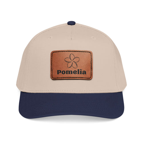 Leather Patch Baseball Cap — 'Pomelia' Mid-Profile Designer Hat